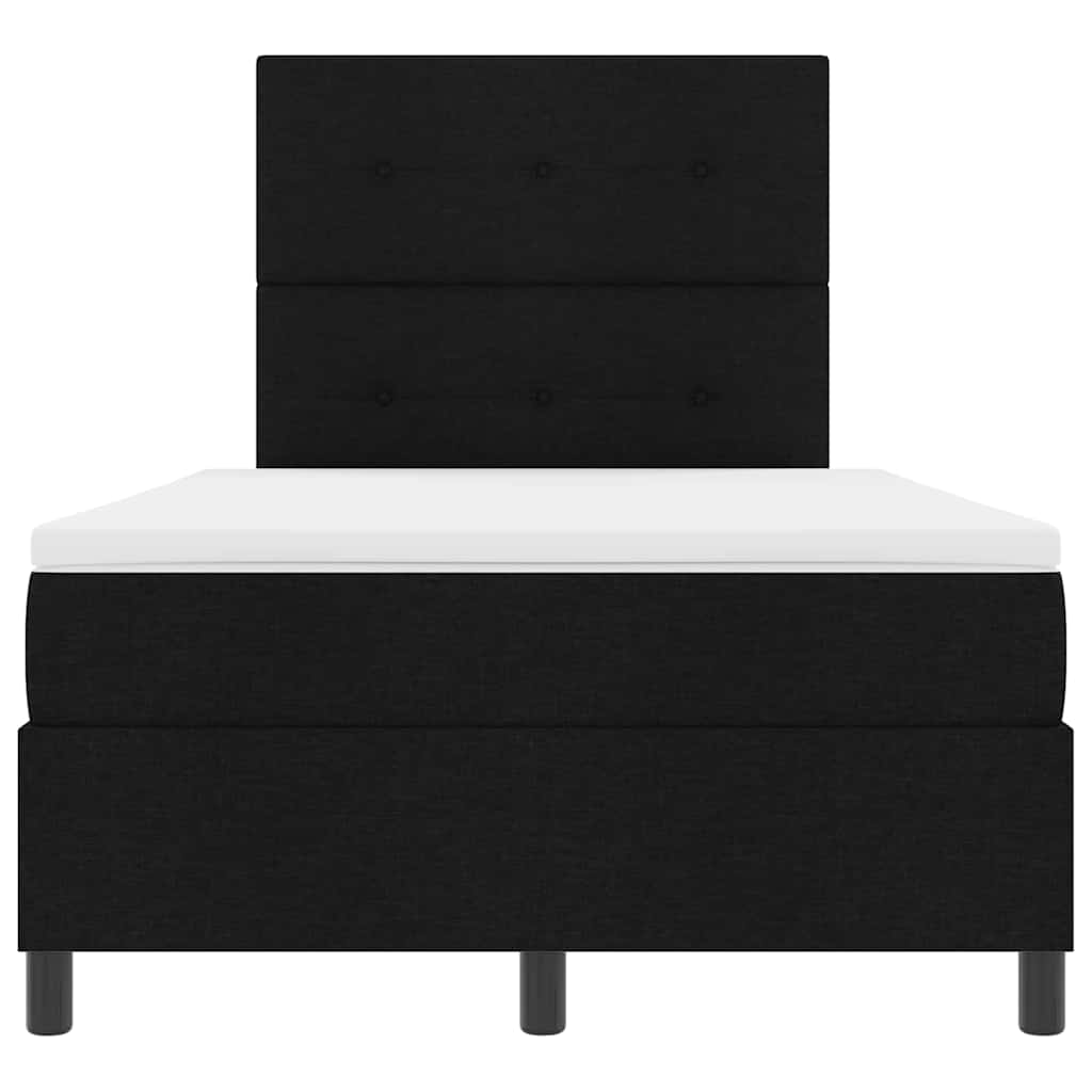 Boxspringbed met hoofdeinde Zwart 120 x 200 cm Stof