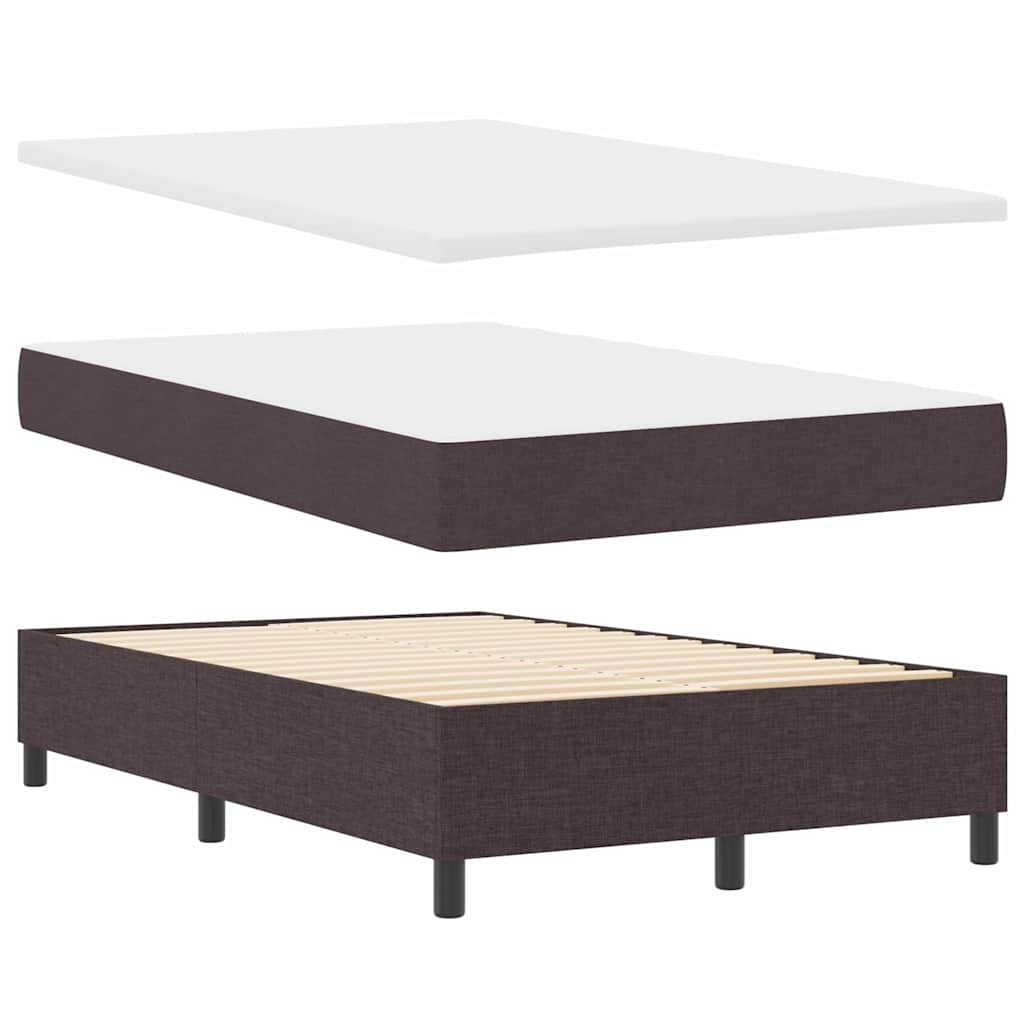 Boxspringbed met hoofdeinde Donkerbruin 120 x 200 cm Stof