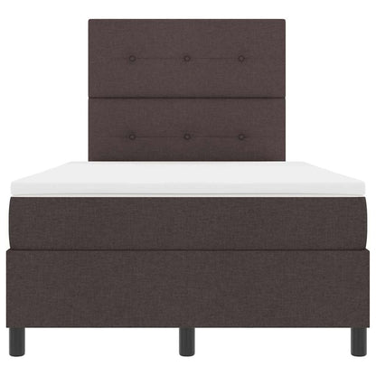 Boxspringbed met hoofdeinde Donkerbruin 120 x 200 cm Stof