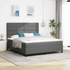 Boxspringbed 180x200 cm donkergrijs met hoofdbord