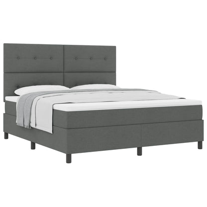 Boxspringbed met hoofdeinde Donkergrijs 180 x 200 cm Stof