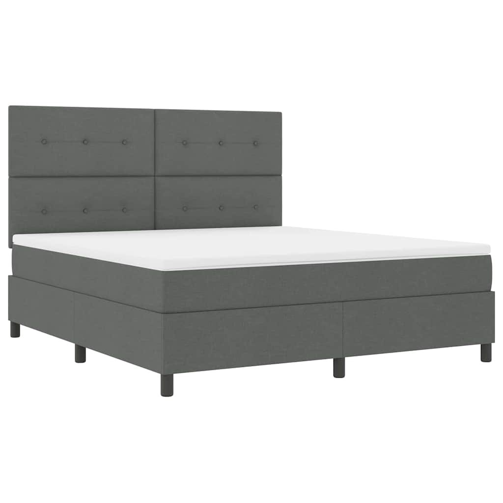 Boxspringbed met hoofdeinde Donkergrijs 180 x 200 cm Stof