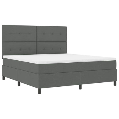 Boxspringbed met hoofdeinde Donkergrijs 180 x 200 cm Stof