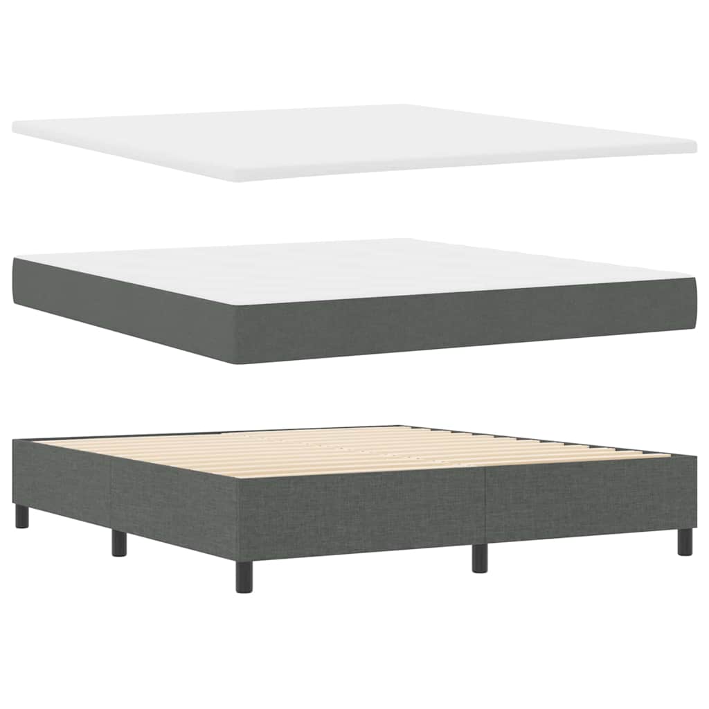 Boxspringbed met hoofdeinde Donkergrijs 180 x 200 cm Stof