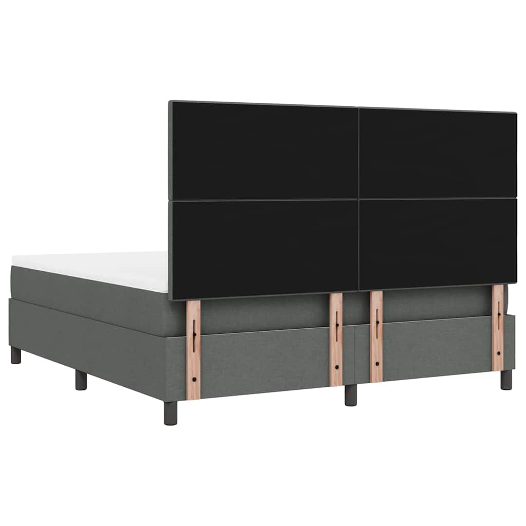 Boxspringbed met hoofdeinde Donkergrijs 180 x 200 cm Stof