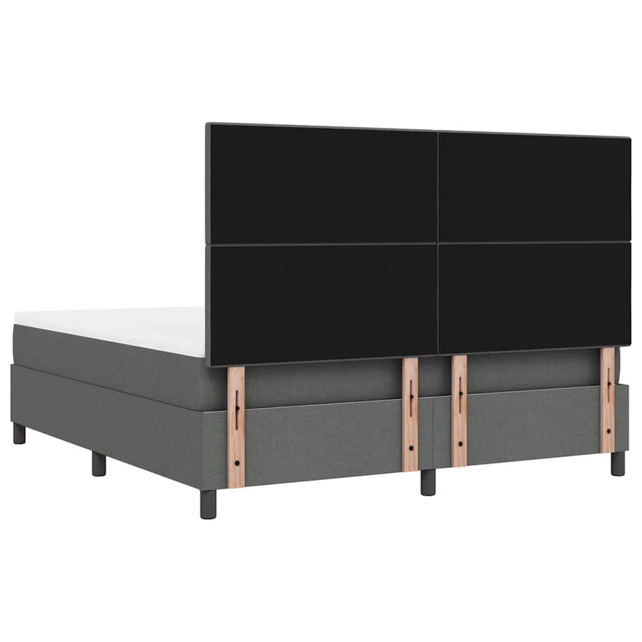 Boxspringbed met hoofdeinde Donkergrijs 180 x 200 cm Stof