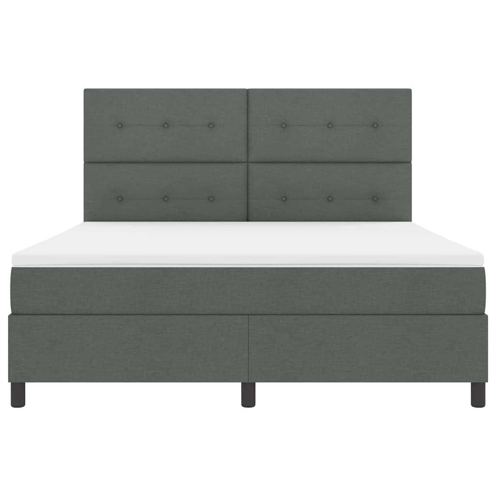 Boxspringbed met hoofdeinde Donkergrijs 180 x 200 cm Stof