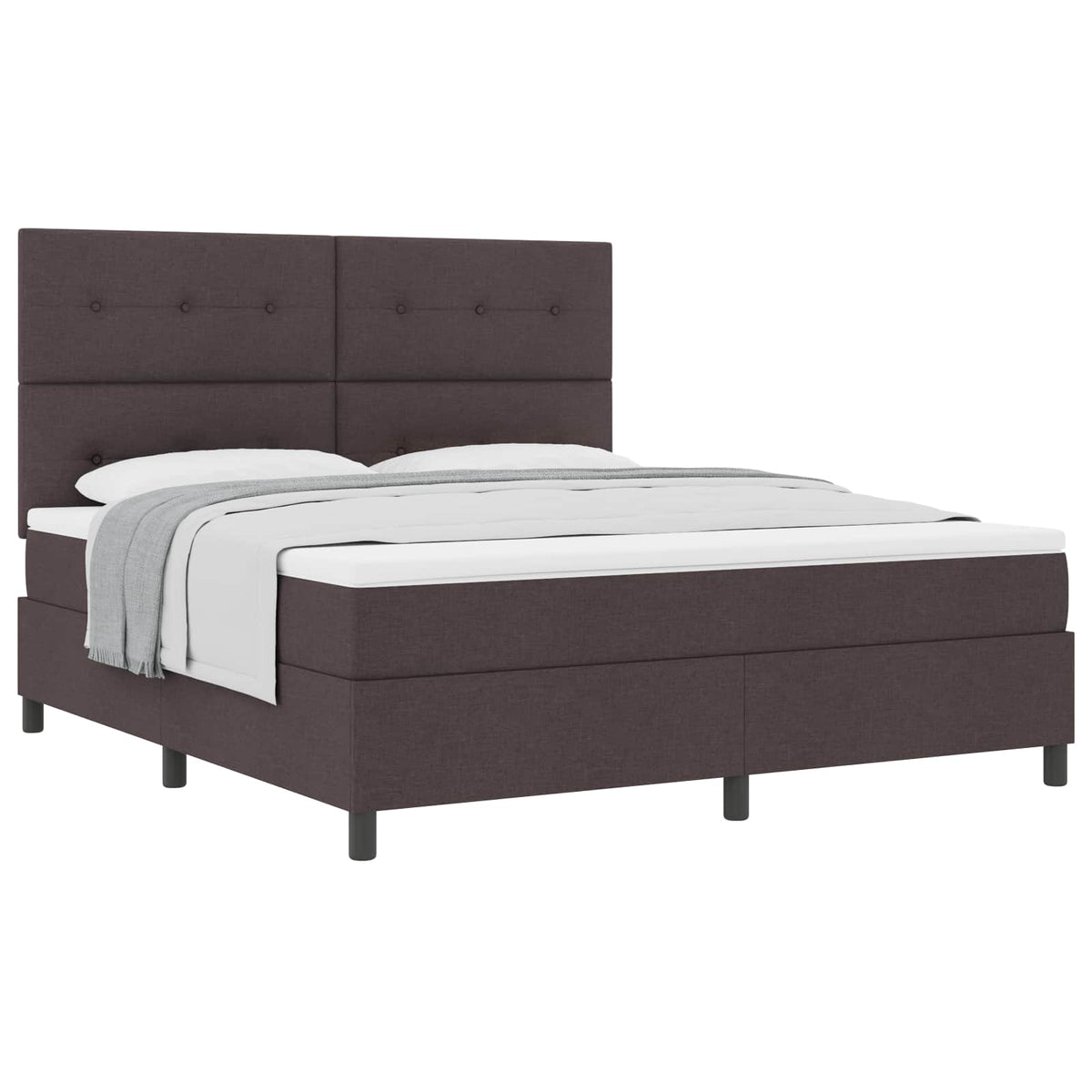 Boxspringbed met matras Donkerbruin 180 x 200 cm Stof