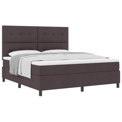 Boxspringbed met matras Donkerbruin 180 x 200 cm Stof