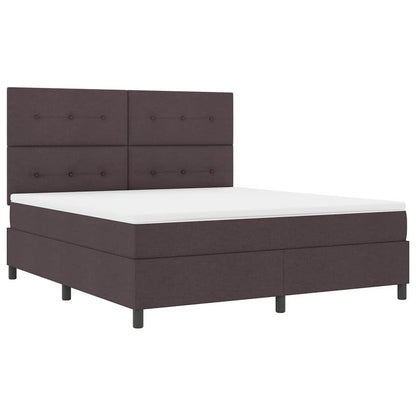 Boxspringbed met matras Donkerbruin 180 x 200 cm Stof