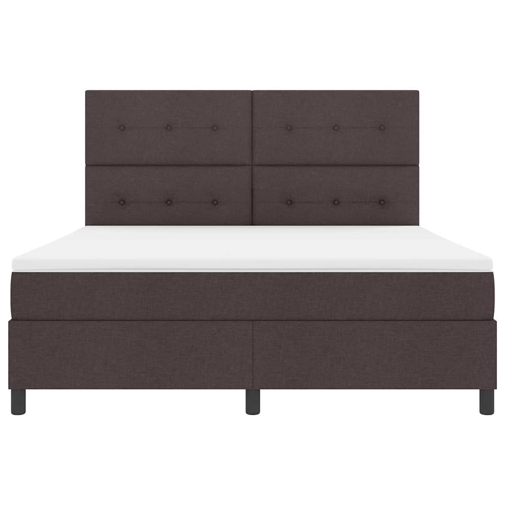 Boxspringbed met matras Donkerbruin 180 x 200 cm Stof