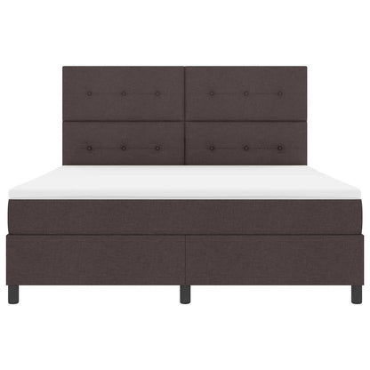Boxspringbed met matras Donkerbruin 180 x 200 cm Stof