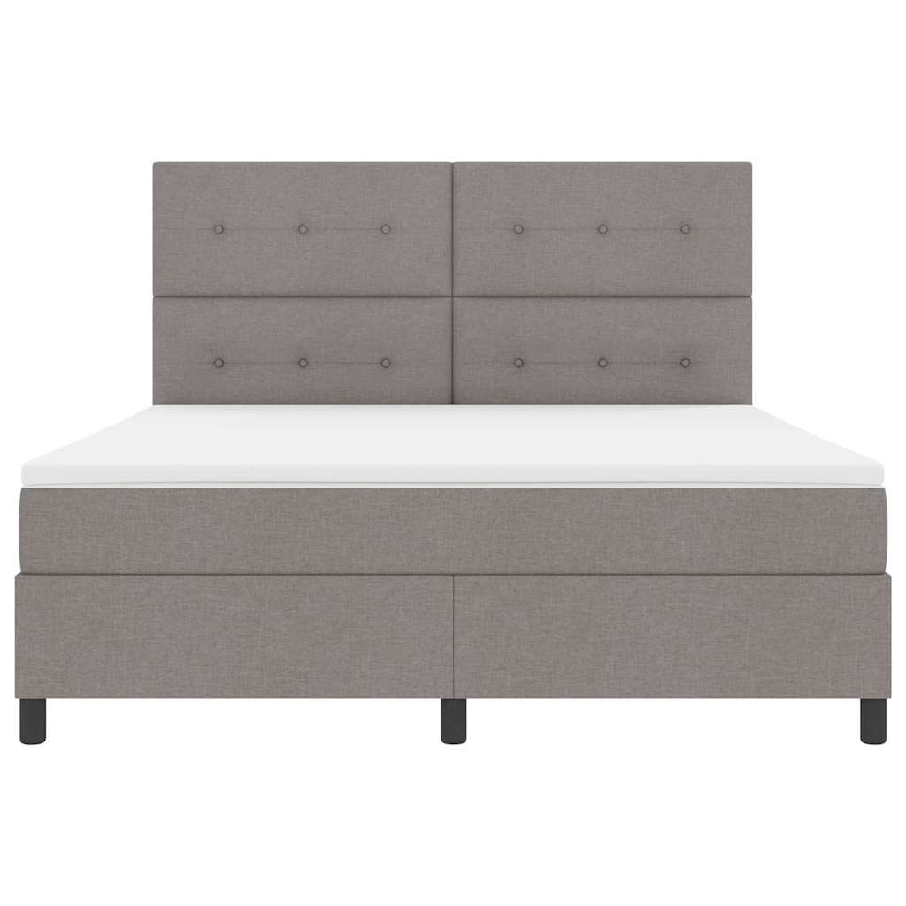 Boxspring bed met matras met hoofdeinde Taupe 180 x 200 cm Stof