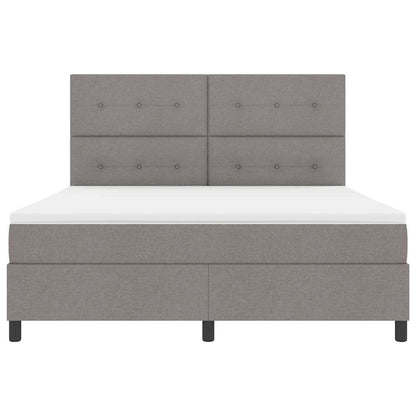 Boxspring bed met matras met hoofdeinde Taupe 180 x 200 cm Stof