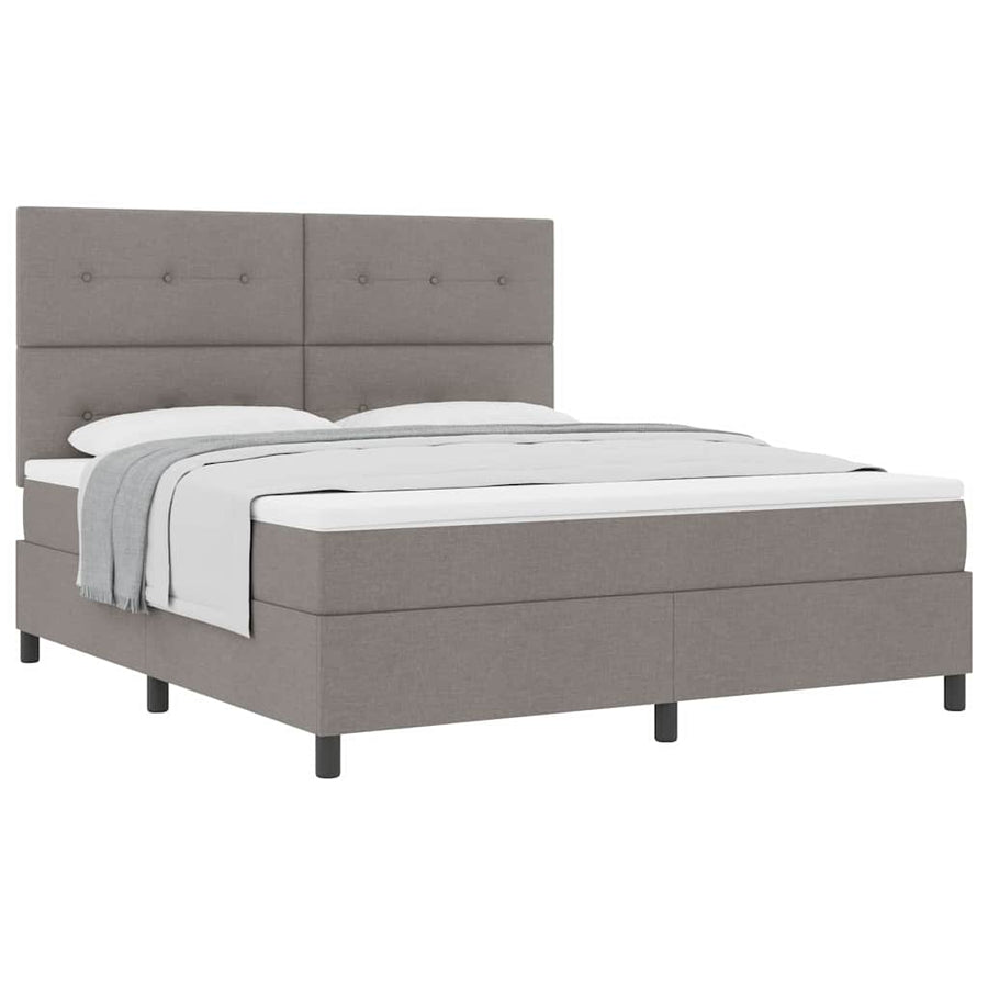 Boxspring bed met matras met hoofdeinde Taupe 180 x 200 cm Stof