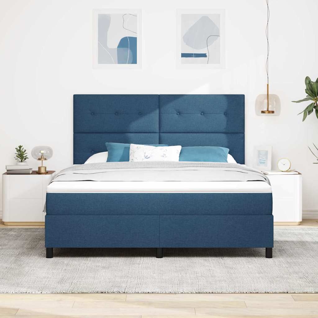 Boxspringbed met hoofdeinde Blauw 180 x 200 cm Stof