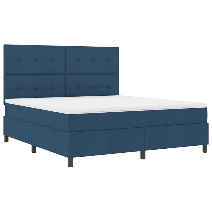 Boxspringbed met hoofdeinde Blauw 180 x 200 cm Stof
