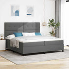 Boxspringbed 200x200 cm donkergrijs stof