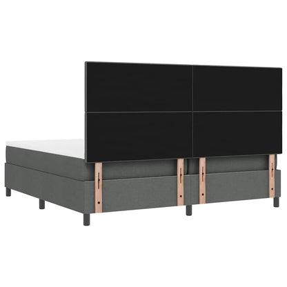 Boxspringbed met hoofdeinde Donkergrijs 200 x 200 cm Stof
