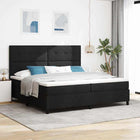 Boxspringbed zwart 200x200 cm met hoofdeinde