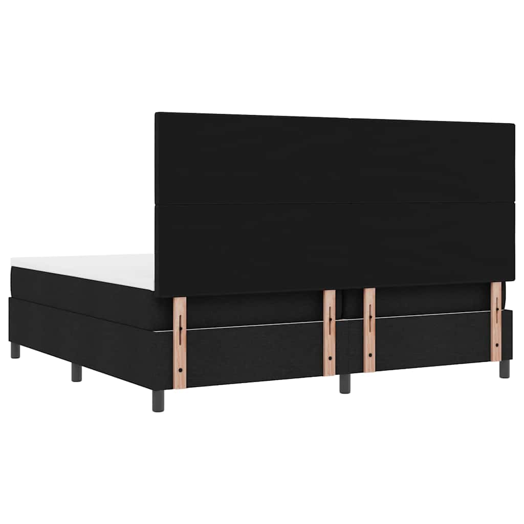 Boxspringbed met hoofdeinde Zwart 200 x 200 cm Stof