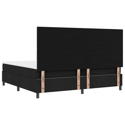 Boxspringbed met hoofdeinde Zwart 200 x 200 cm Stof