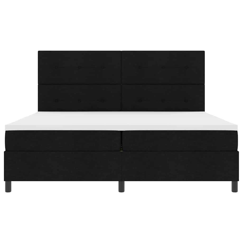 Boxspringbed met hoofdeinde Zwart 200 x 200 cm Stof