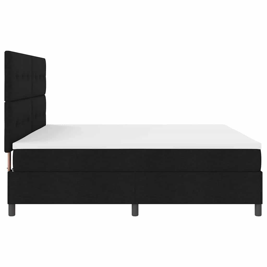 Boxspringbed met hoofdeinde Zwart 200 x 200 cm Stof