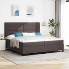 Boxspringbed 200x200 cm donkerbruin stof