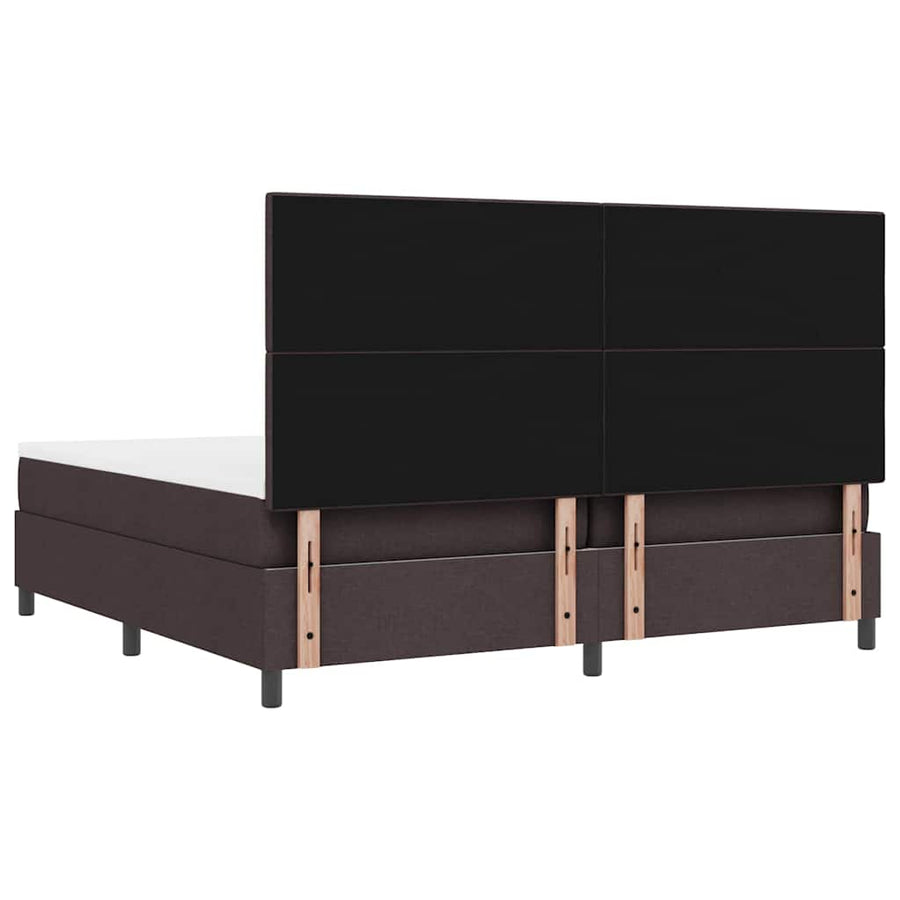 Boxspringbed met hoofdeinde Donkerbruin 200 x 200 cm Stof