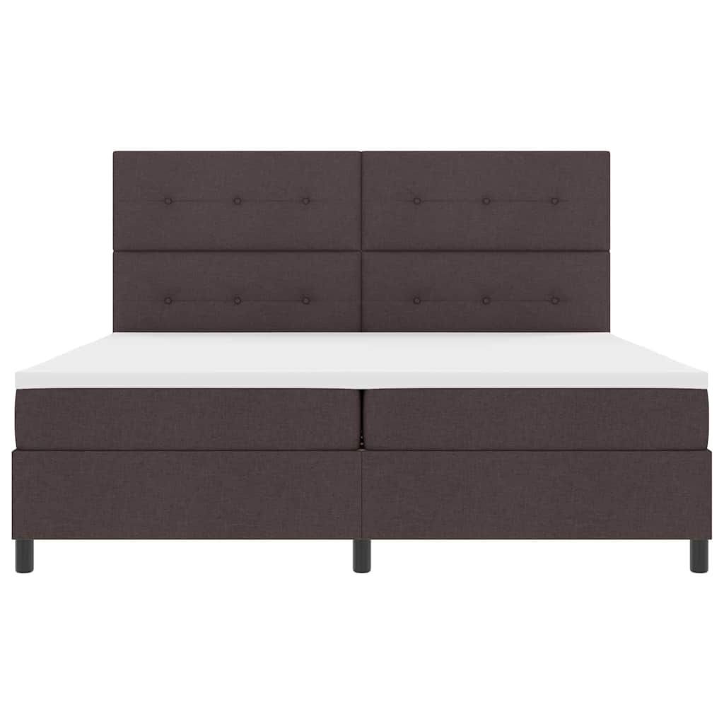 Boxspringbed met hoofdeinde Donkerbruin 200 x 200 cm Stof