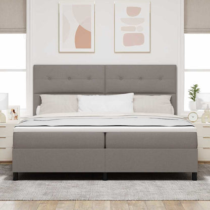 Boxspringbed met hoofdeinde Taupe 200 x 200 cm Stof