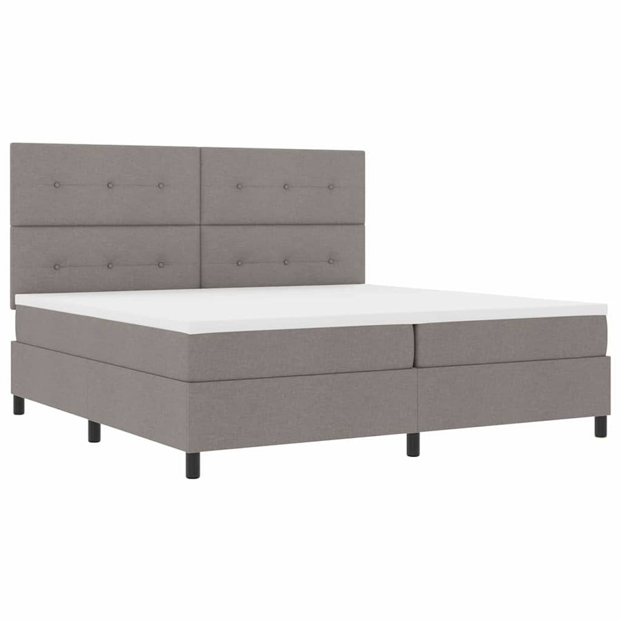 Boxspringbed met hoofdeinde Taupe 200 x 200 cm Stof
