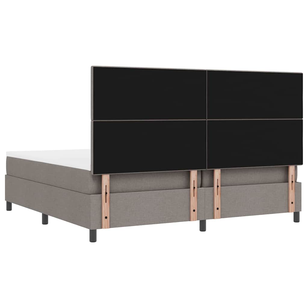 Boxspringbed met hoofdeinde Taupe 200 x 200 cm Stof