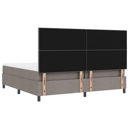 Boxspringbed met hoofdeinde Taupe 200 x 200 cm Stof