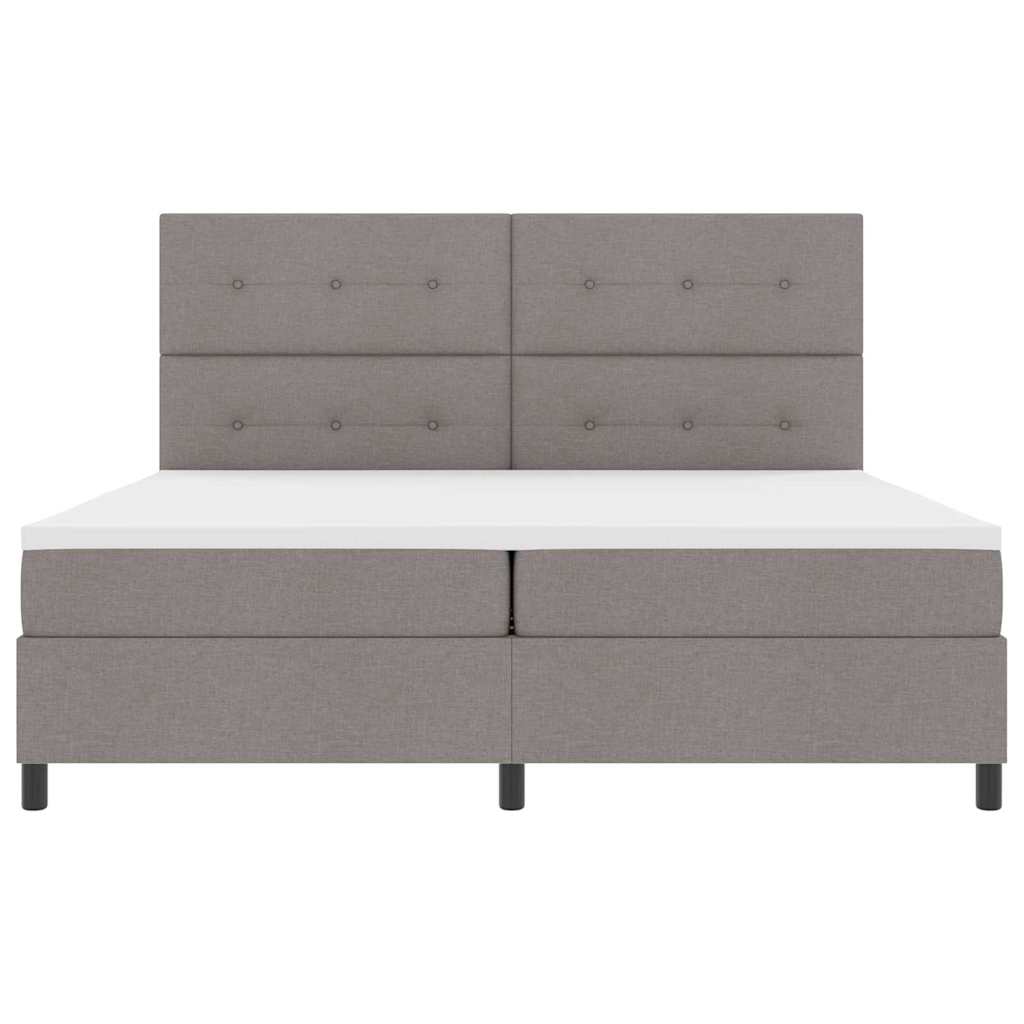 Boxspringbed met hoofdeinde Taupe 200 x 200 cm Stof