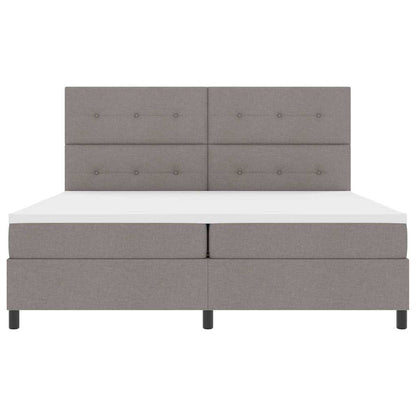 Boxspringbed met hoofdeinde Taupe 200 x 200 cm Stof