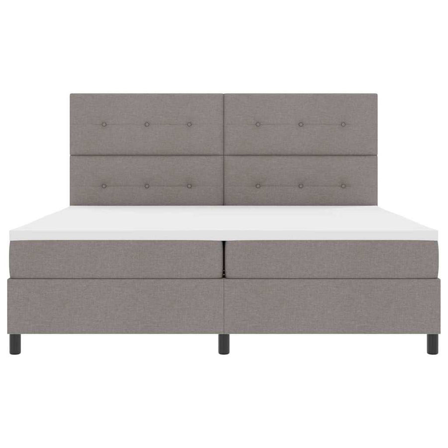 Boxspringbed met hoofdeinde Taupe 200 x 200 cm Stof