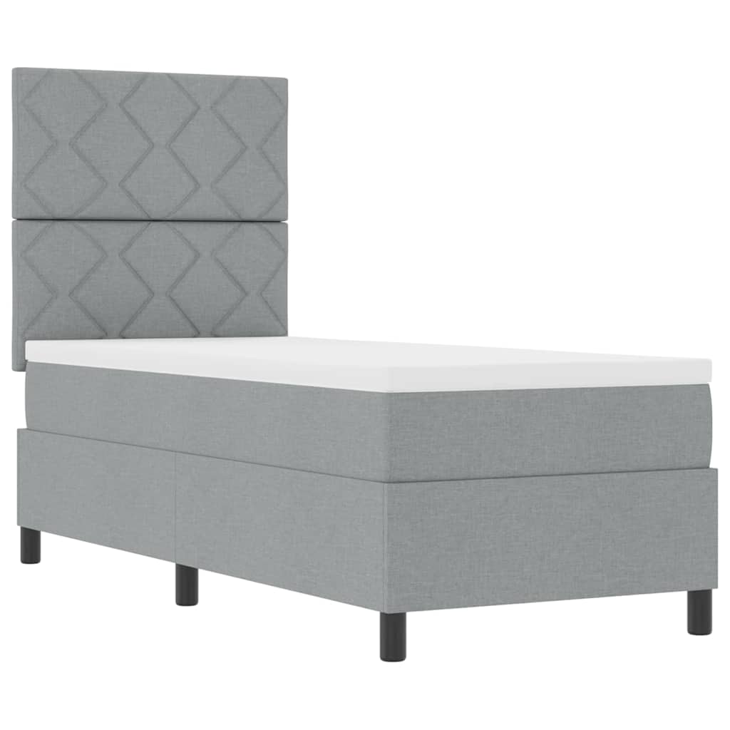 Boxspringbed met matras Lichtgrijs 80 x 200 cm Stof