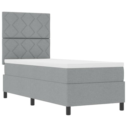 Boxspringbed met matras Lichtgrijs 80 x 200 cm Stof
