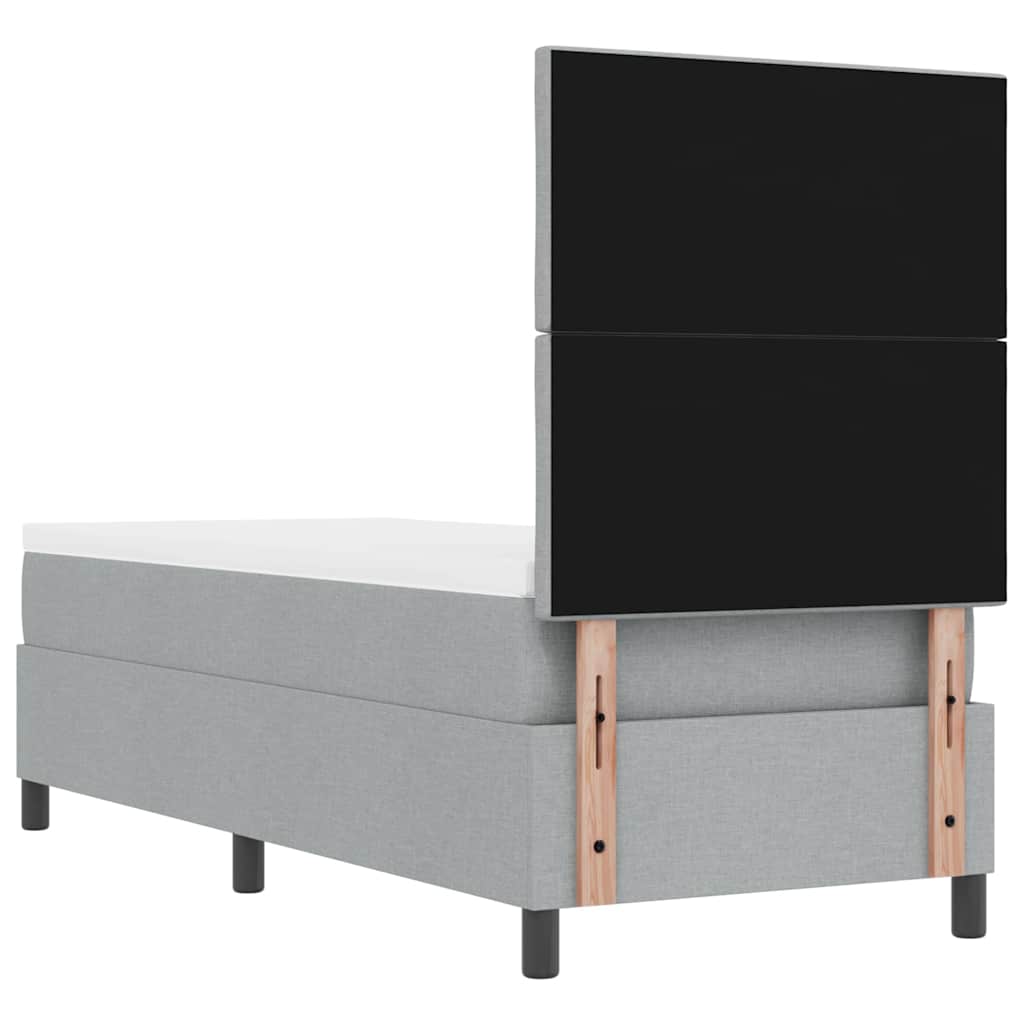 Boxspringbed met matras Lichtgrijs 80 x 200 cm Stof