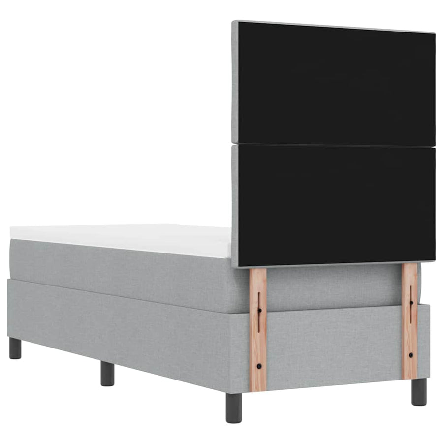 Boxspringbed met matras Lichtgrijs 80 x 200 cm Stof