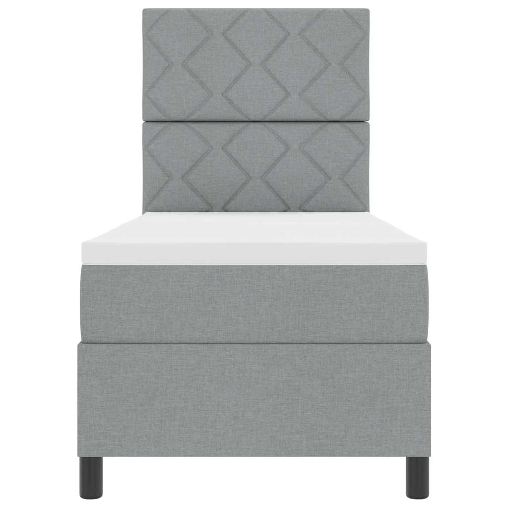 Boxspringbed met matras Lichtgrijs 80 x 200 cm Stof