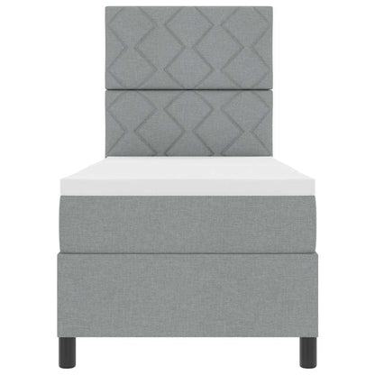 Boxspringbed met matras Lichtgrijs 80 x 200 cm Stof