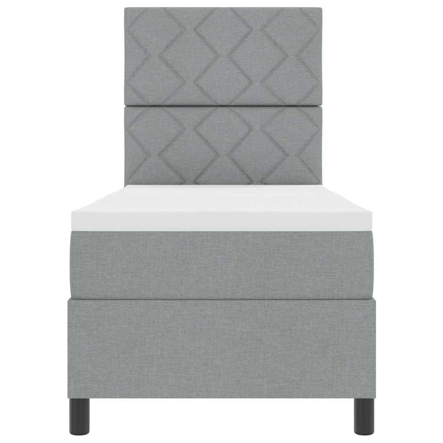 Boxspringbed met matras Lichtgrijs 80 x 200 cm Stof
