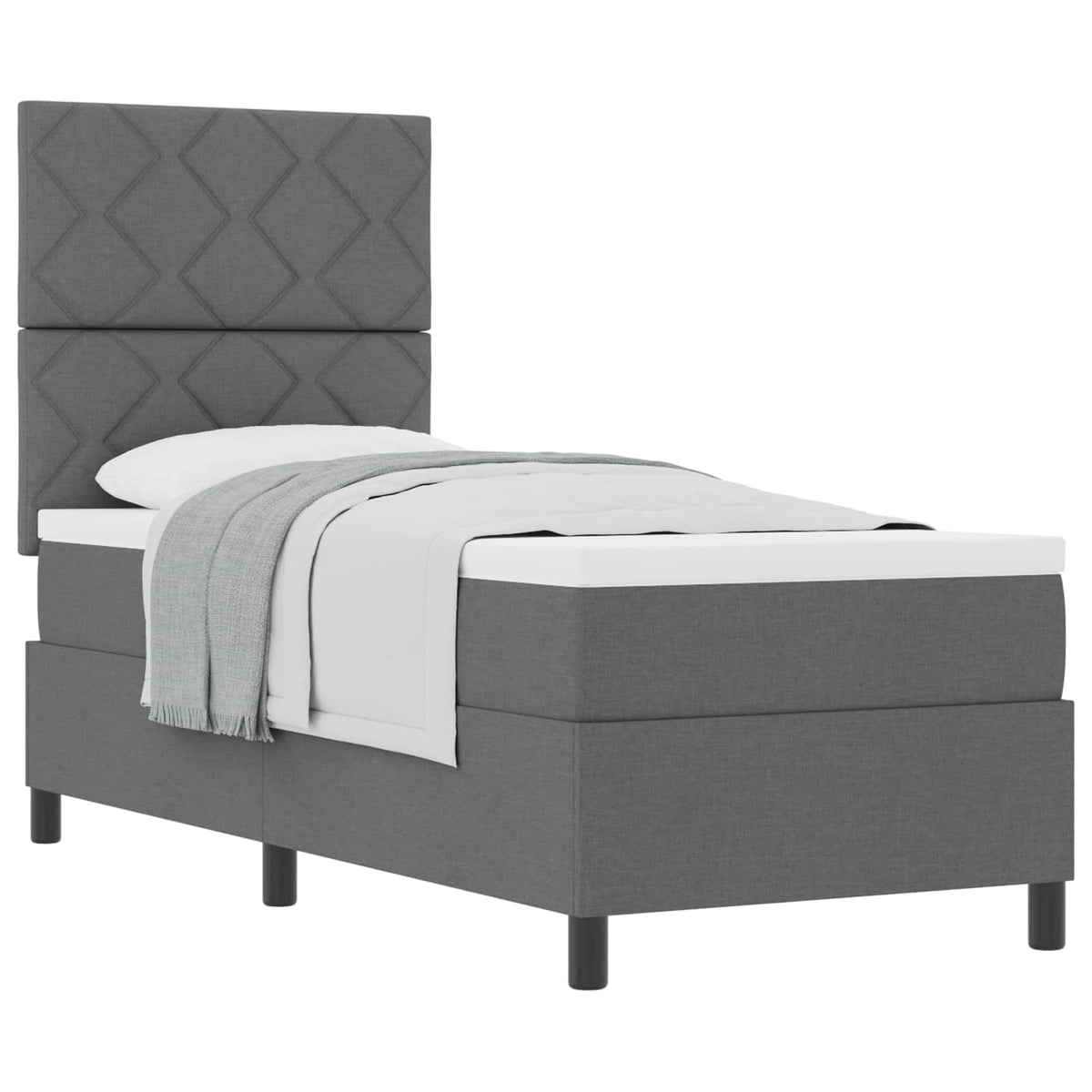 Boxspringbed met matras Donkergrijs 80 x 200 cm Stof