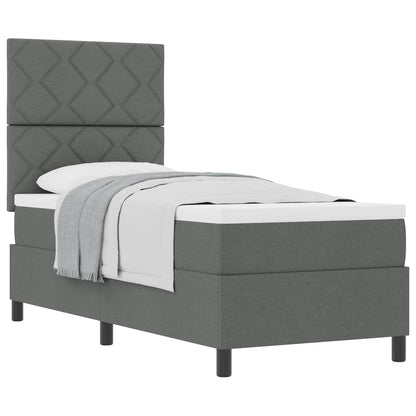 Boxspringbed met matras Donkergrijs 80 x 200 cm Stof