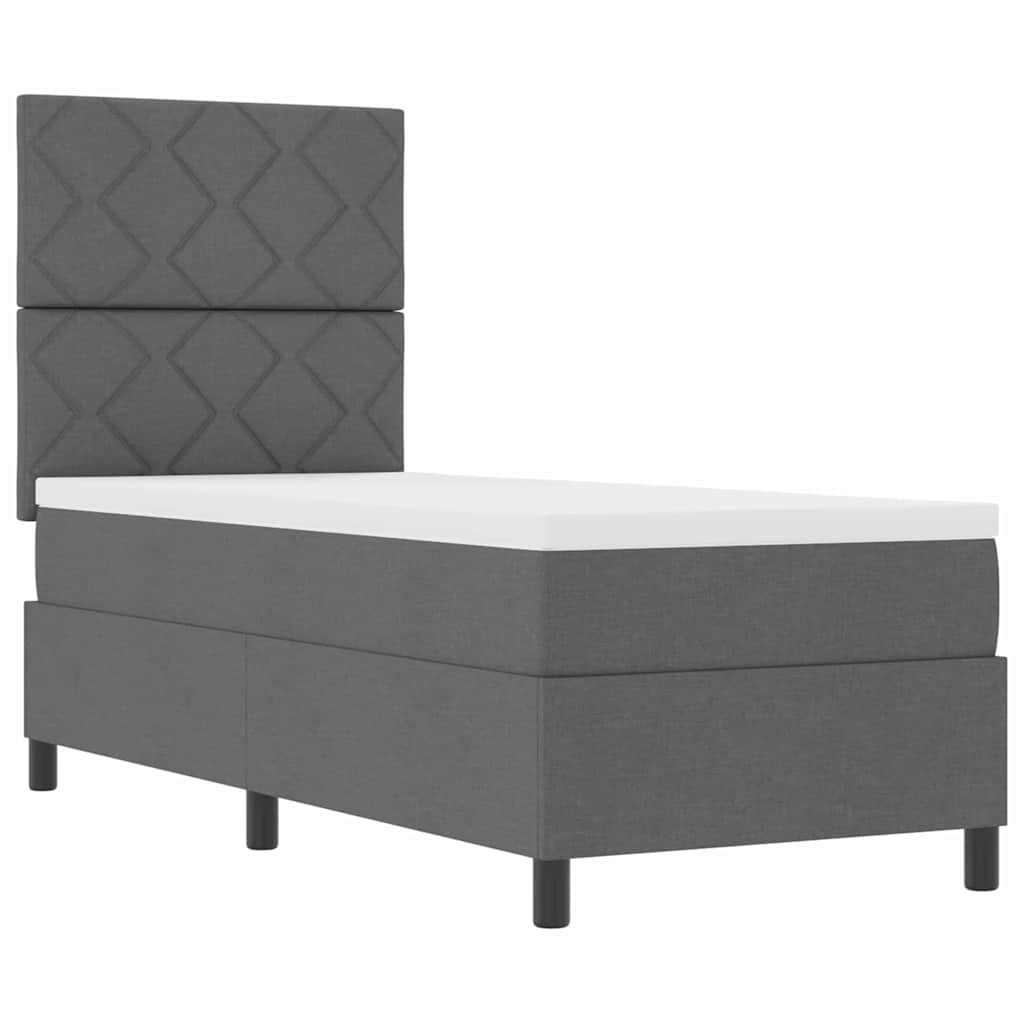 Boxspringbed met matras Donkergrijs 80 x 200 cm Stof