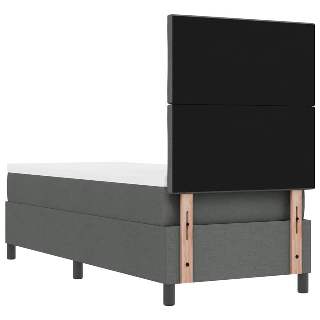 Boxspringbed met matras Donkergrijs 80 x 200 cm Stof