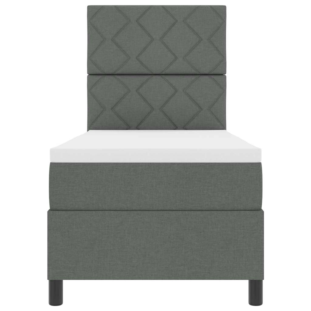 Boxspringbed met matras Donkergrijs 80 x 200 cm Stof